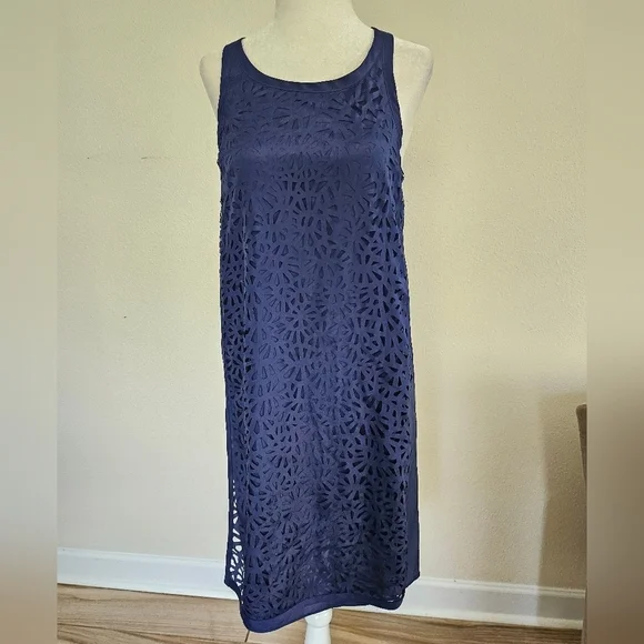 SUSANA MONACO Women's Laser Cut Zena Mini in Deep Sea  Summer Dress Size 2. - Picture 2 of 10